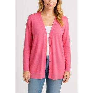 Talbots 100% Linen Lightweight Cardigan Sweater Pink Women’s Size Large